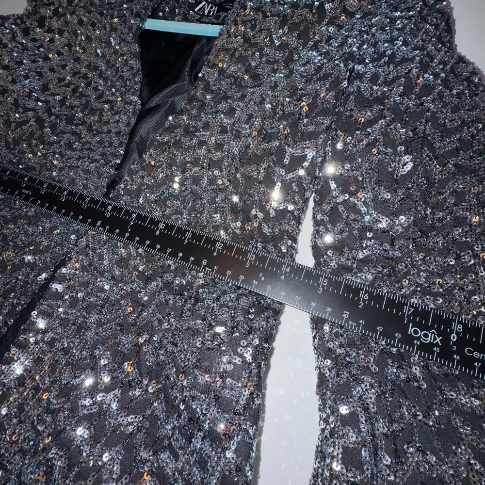 Zara Silver Sequin Blazer - Picture 12 of 12